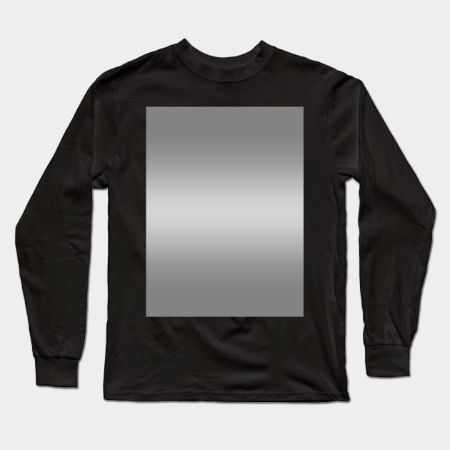 Gray to White Horizontal Bilinear Gradient Long Sleeve T-Shirt by OmbreDesigns